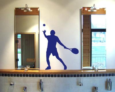 Wandtattoo Tennisspieler Aufschlag