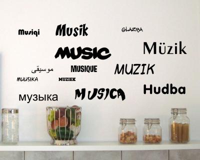 Wandtattoo Musik in 13 Sprachen Creativ-Set Wandtattoo