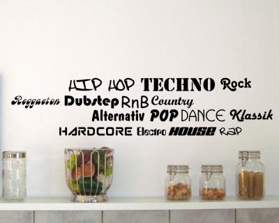 Wandtattoo 15 Musikgenres als Creativ-Set