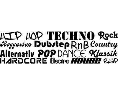 Wandtattoo 15 Musikgenres als Creativ-Set - Ansicht 1