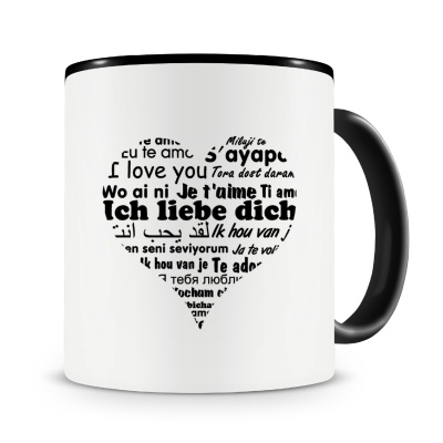 Tasse mit dem Motiv Herz Ich Liebe Dich
