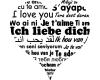 Wandtattoo Herz mit ”Ich liebe dich”-Schriftzügen Wandtattoo