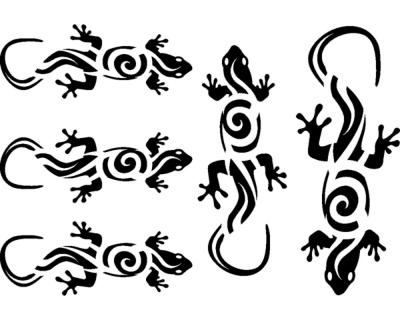 Wandtattoo Tribal Geckos Creativ-Set - Ansicht 1
