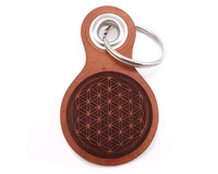 Schlsselanhnger Blume des Lebens Schlsselanhnger Modellnummer  cognac braun/graviert