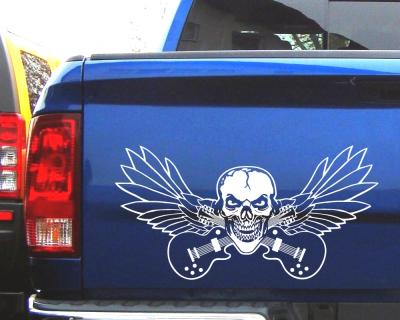Totenkopf Gitarre Aufkleber - Ansicht 3