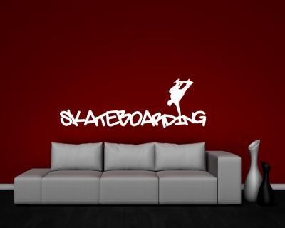 Wandtattoo Schriftzug Skateboarding - Ansicht 2