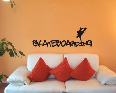 Wandtattoo Schriftzug Skateboarding Wandtattoo