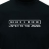 T-Shirt Listen to the Music schwarz/weiß L Sonderangebot