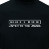 T-Shirt Listen to the Music schwarz/wei L Sonderangebot
