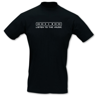 T-Shirt Listen to the Music schwarz/wei L
