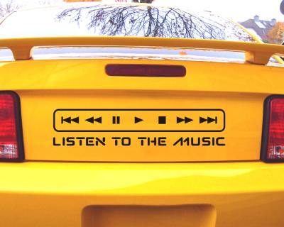 ”Listen to the Music” Aufkleber Aufkleber