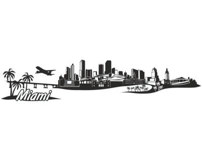 Miami Skyline Autoaufkleber - Ansicht 1