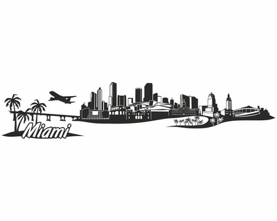 Miami Skyline Wandtattoo