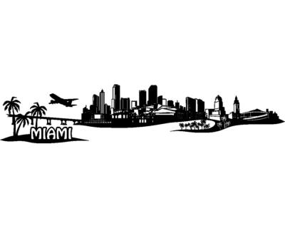 Wandtattoo Miami Skyline Wandtattoo