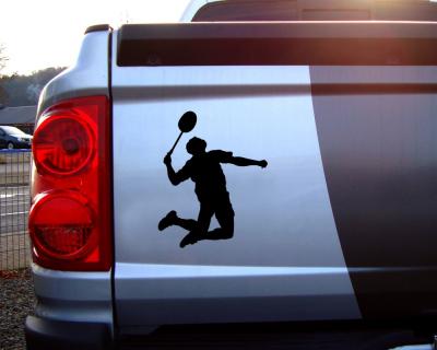 Aufkleber Badmintonspieler Jump Smash