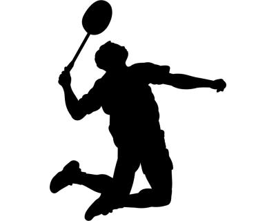 Aufkleber Badmintonspieler Jump Smash