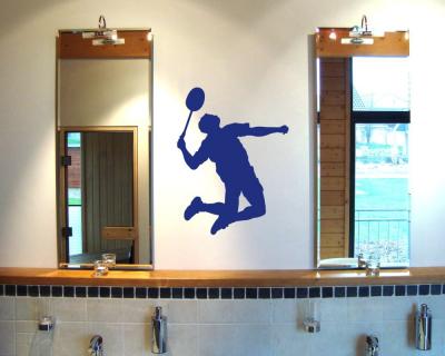 Wandtattoo Badmintonspieler Jump Smash