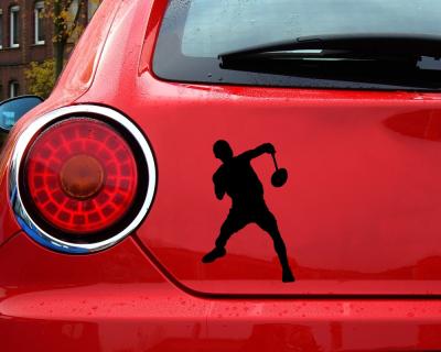 Aufkleber Badmintonspieler Clear