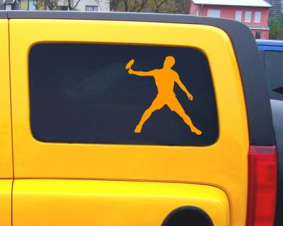 Aufkleber Badmintonspieler Stop