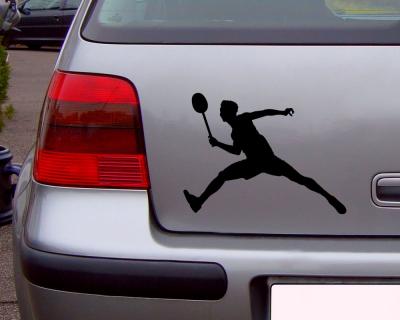 Aufkleber Badmintonspieler Ausfallschritt