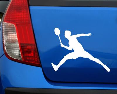 Aufkleber Badmintonspieler Ausfallschritt - Ansicht 3