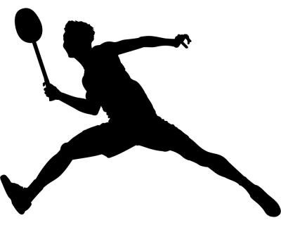 Aufkleber Badmintonspieler Ausfallschritt - Ansicht 1