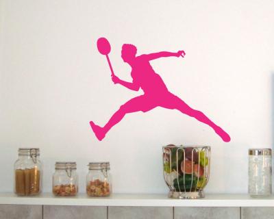 Wandtattoo Badmintonspieler Ausfallschritt - Ansicht 2