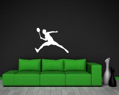 Wandtattoo Badmintonspieler Ausfallschritt