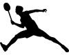 Wandtattoo Badmintonspieler Ausfallschritt Wandtattoo
