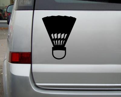 Aufkleber Badmintonball Federball