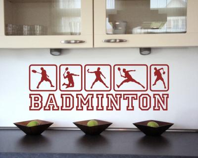 Wandtattoo Badmintonschriftzug