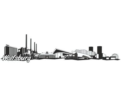 Wolfsburg Skyline Autoaufkleber