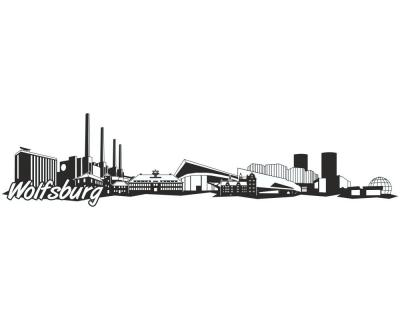 Wolfsburg Skyline Autoaufkleber - Ansicht 1