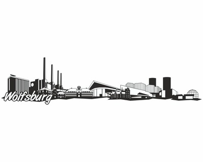 Wolfsburg Skyline Wandtattoo