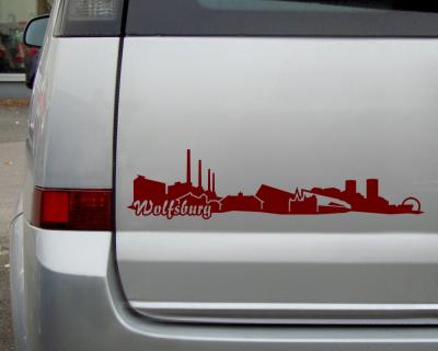 Wolfsburg Skyline Autoaufkleber - Ansicht 2