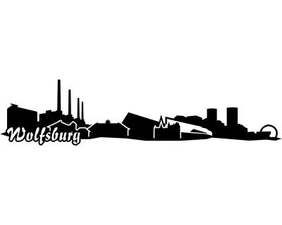 Wolfsburg Skyline Autoaufkleber