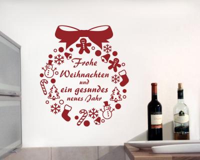 Weihnachtskranz Wandtattoo