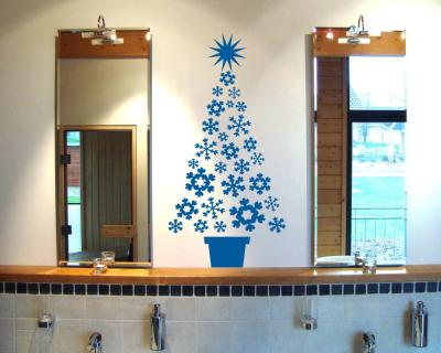 Schneeflocken Weihnachtsbaum Wandtattoo