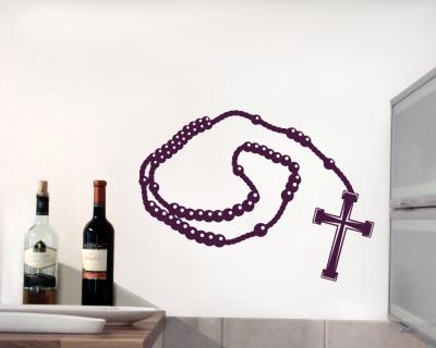 Rosenkranz mit Kreuz Wandtattoo - Ansicht 3