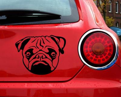 Mops Autoaufkleber - Ansicht 2