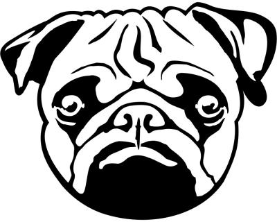 Mops Autoaufkleber - Ansicht 1