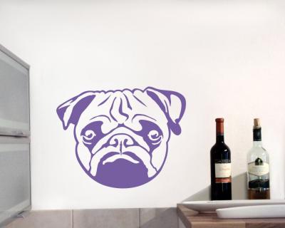 Mops Wandtattoo