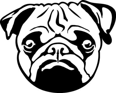 Mops Wandtattoo - Ansicht 1