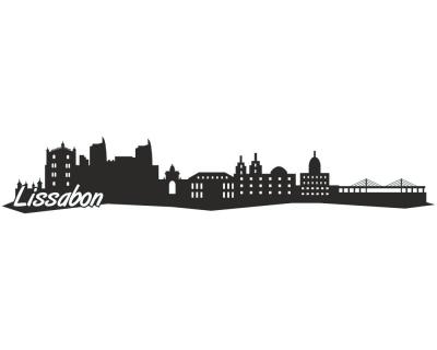 Lissabon Skyline Autoaufkleber - Ansicht 1