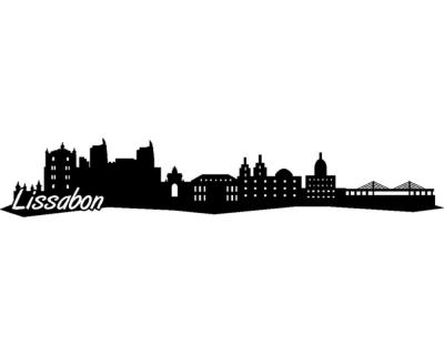 Lissabon Skyline Wandtattoo