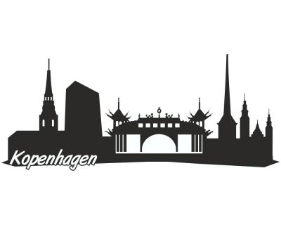 Kopenhagen Skyline Autoaufkleber