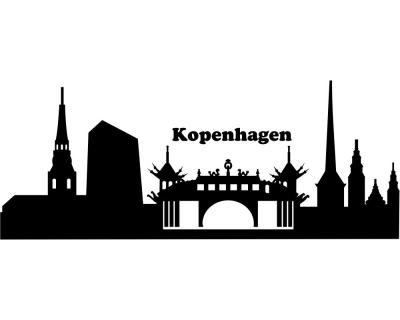 Kopenhagen Skyline Aufkleber Aufkleber