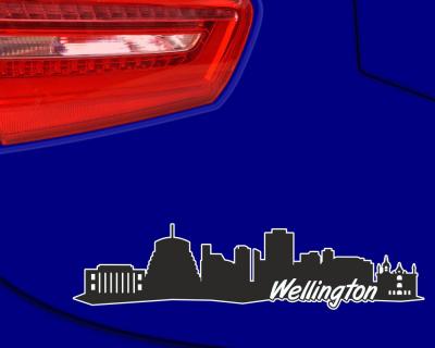 Wellington Skyline Autoaufkleber - Ansicht 2