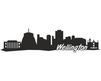 Wellington Skyline Autoaufkleber - Ansicht 1
