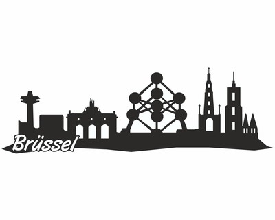 Brssel Skyline Wandtattoo